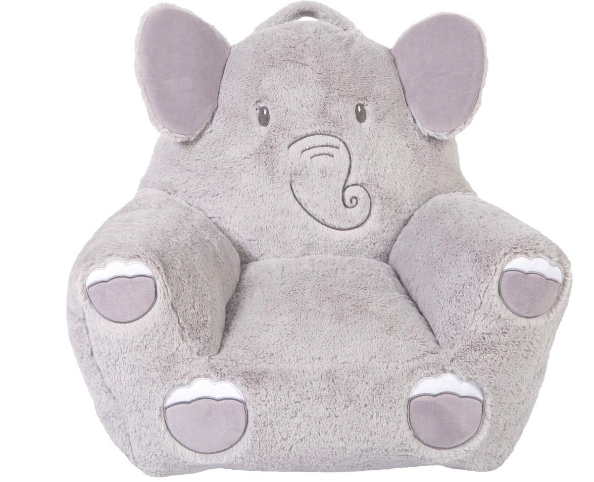 Elephant Toddler Chair Plush Character Kids Chair Comfy Pillow Chair for Boys and Girls, 19 in x 20 in x 16 in