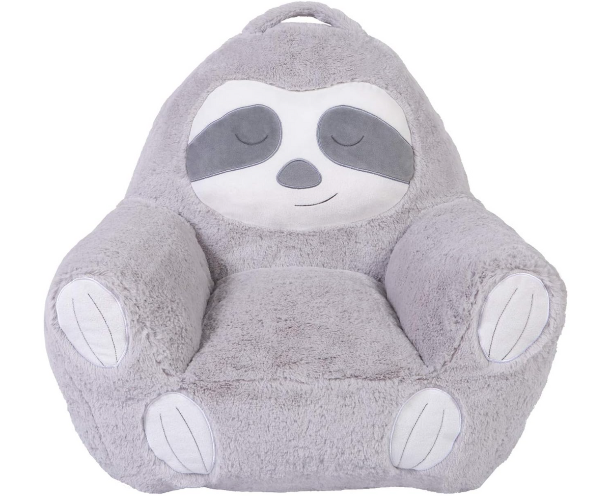 Trend Lab Sloth Toddler Chair Plush Character Kids Chair Comfy Furniture Pillow Chair for Boys and Girls, 21 x 19 x 19 inches